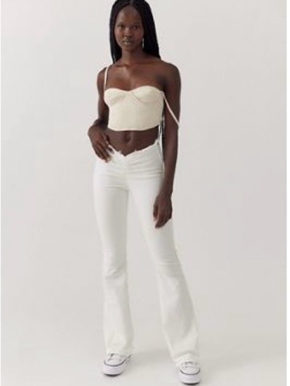 BDG White High-Rise Flare Jeans
